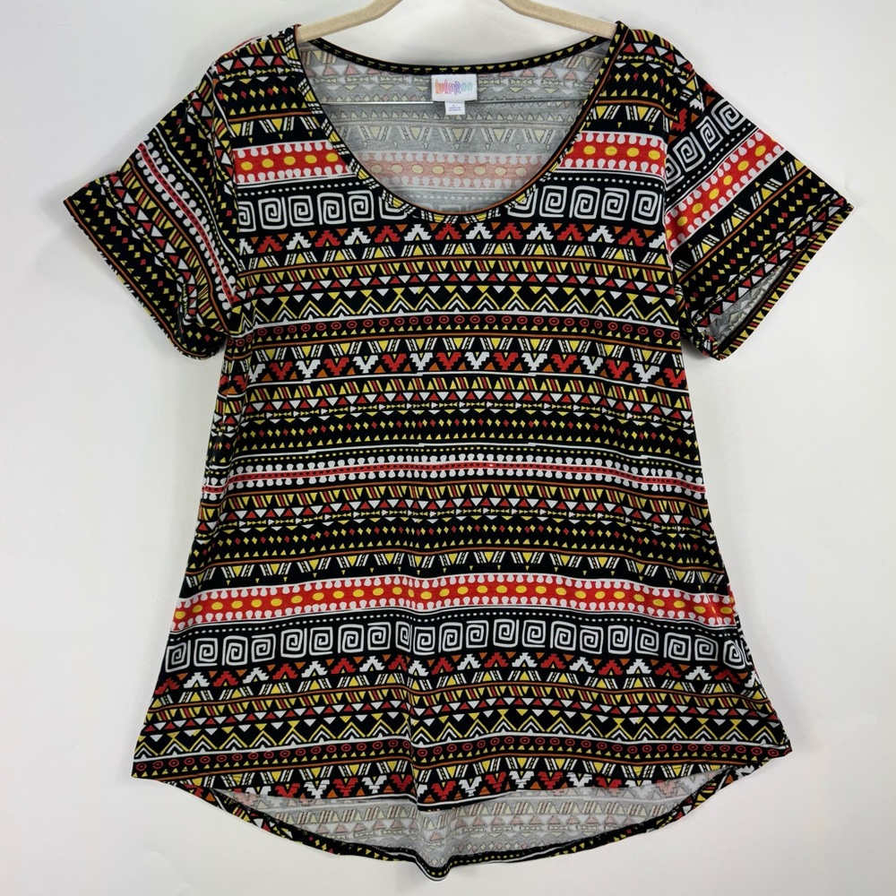 Lularoe Women's Classic T Stacked Tribal Print Top Size Large